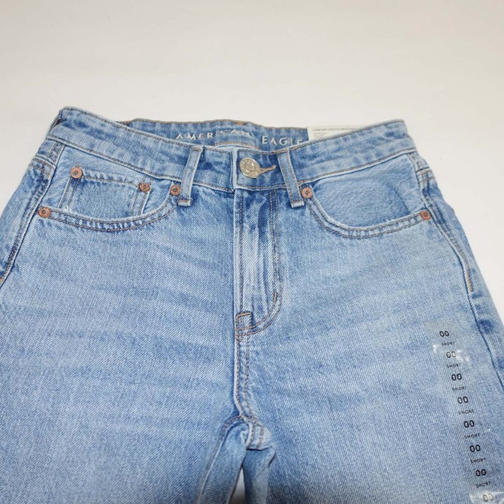 American Eagle Women's 90s Boot Cut Jeans Size 00 Short NWT Light Blue High Rise - Picture 2 of 7